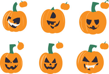 Free vector Halloween pumpkins collection