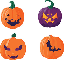Free vector Halloween pumpkins collection