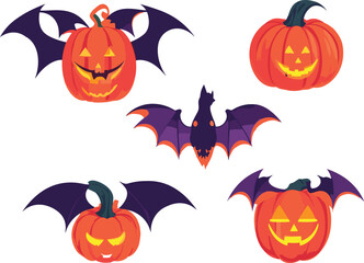 Free vector Halloween pumpkins collection