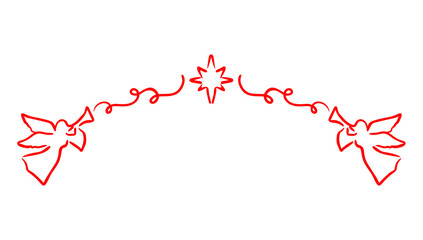 line art angel gabriel for christmas eve vector