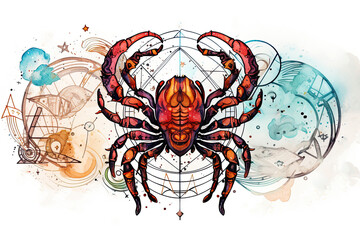 Scorpio zodiac sign. Astrology calendar. Esoteric horoscope and fortune telling concept