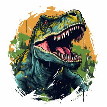 T-rex vector graphic style, AI generated Image