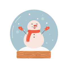 snow globe with a snowman inside. souvenir. winter
