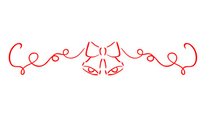 bell with bow line art christmas eve vector © Xharites