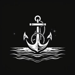 Anchor logo, black and white, AI generated Image