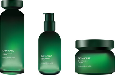Vector skincare design package green