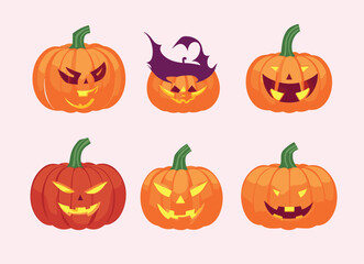 Free vector Halloween pumpkins collection