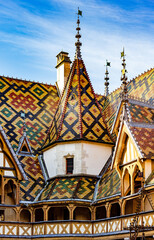 Fototapeta premium The Hospices de Beaune or Hôtel-Dieu de Beaune is a former charitable almshouse in Beaune, France