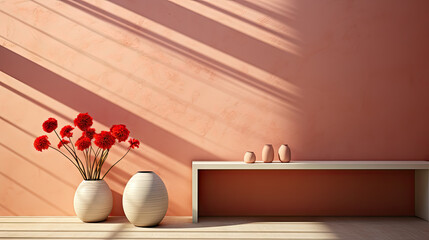 Pink and Peach Bliss: Minimal Abstract Background for Elegant Product Display and Wall Frame Mockup