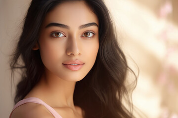 Obraz premium beautiful indian woman with long hair style.