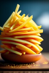 french fries in a white bowl generated by AI