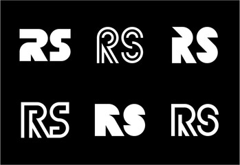 Set of letter RS logos. Abstract logos collection with letters. Geometrical abstract logos