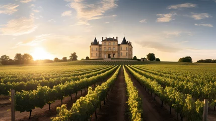 Photo sur Plexiglas Marron profond château d'un domaine viticole dans la région Bordelaise