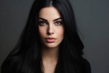 Fototapeta premium young and beautiful indian woman showing hair.