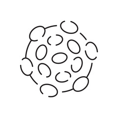 Microbe and bacterium vector line icon. Grey virus, bacteria, germs and microbe icon isolated on white background. Antibacterial and antiviral defence, protection infection