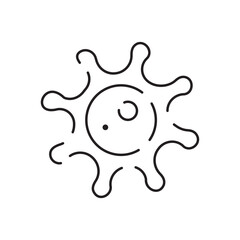 Microbe and bacterium line icon