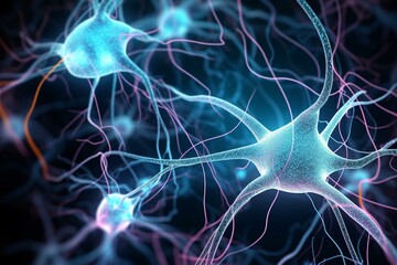 Illustration of neurons. Generative AI