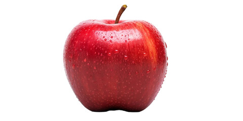 red apple isolated on transparent background.