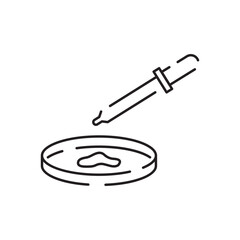 Genetic engineering vector line icon. Genetics lab research, biochemistry experiment. Pictogram concept. Outline symbol. Simple vector material design of web graphics