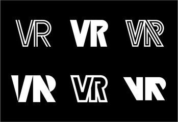 Set of letter VR logos. Abstract logos collection with letters. Geometrical abstract logos