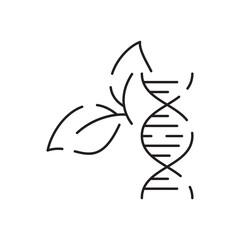 Genetic engineering vector line icon. Genetics lab research, biochemistry experiment. Pictogram concept. Outline symbol. Simple vector material design of web graphics