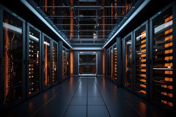 Explore the heart of digital infrastructure in a high-tech datacenter. This modern facility houses servers, networking equipment, and storage systems, ensuring seamless connectivity and data security.
