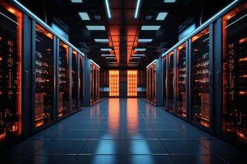 Explore the heart of digital infrastructure in a high-tech datacenter. This modern facility houses servers, networking equipment, and storage systems, ensuring seamless connectivity and data security.