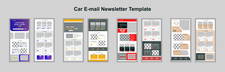 Email marketing newsletter template for luxury car sale business. Buy & selling automotive landing page for minimal e commerce UI web template exclusively built to marketing & promotion your business.
