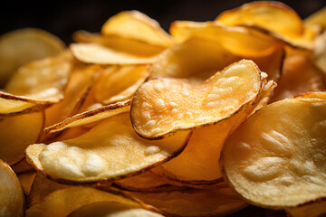 a pile of potato chips