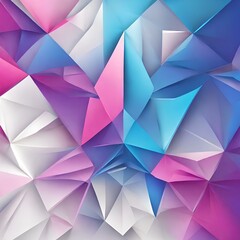Obraz premium Bright blue pink lilac orchid rose white abstract background. Geometric shape. 3d effect. Triangles angles lines arrows direction. Color gradient. 