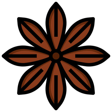 recommend clip art: star anise filled outline icon,linear,outline,graphic,illustration