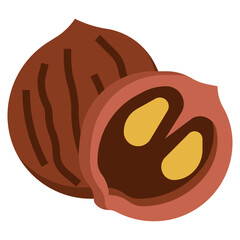 black walnut filled outline icon,linear,outline,graphic,illustration