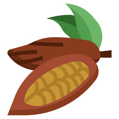 cacao pod filled outline icon,linear,outline,graphic,illustration