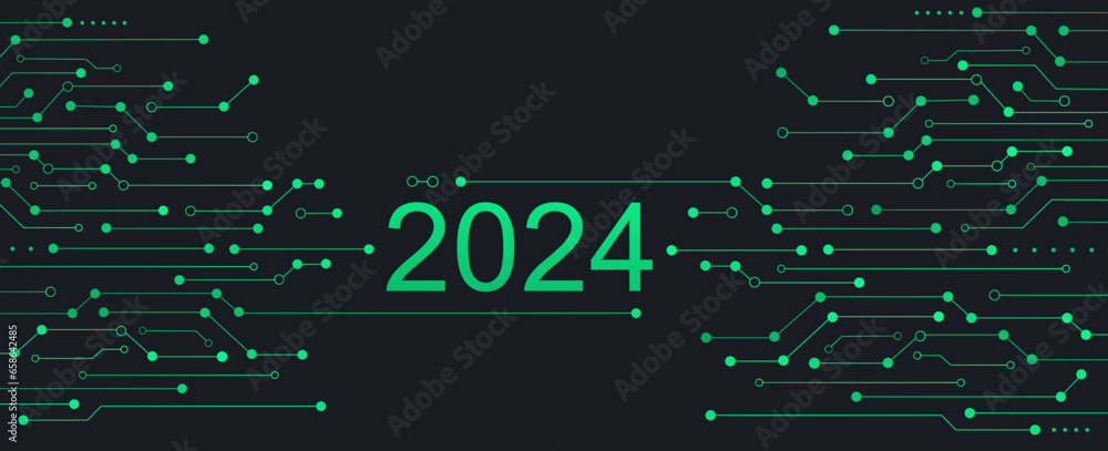 Poster ai digital technology with connected dots and lines. artificial intelligence concept, internet netwo