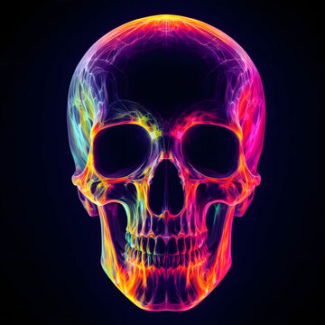 Calavera con colores fl&uacute;or halloween