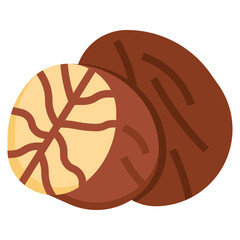 nutmeg filled outline icon,linear,outline,graphic,illustration