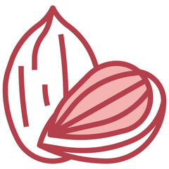 almond filled outline icon,linear,outline,graphic,illustration
