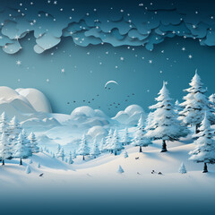 Fototapeta na wymiar Snowy day landscape, Christmas day, art arrangement.