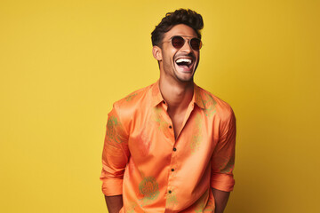 Obraz premium Young and handsome man laughing loudly