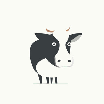 cow, Flat vector style and logo