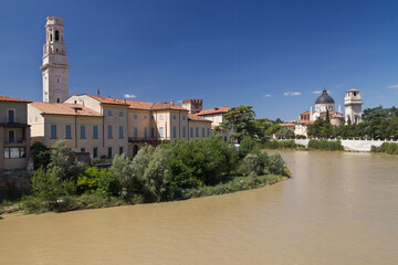 River Adige from Ponte Pietra in Verona - 658645003