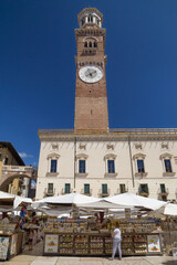 Piazza delle Erbe and Tower Lamberti in Verona - 658645015