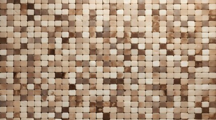 Pattern of Mosaic Tiles in beige Colors. Top View