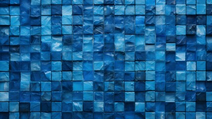 Pattern of Mosaic Tiles in blue Colors. Top View