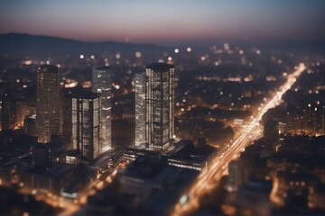 Fototapeta na wymiar Background of future urban and corporate architecture Real estate idea with bokeh motion blur