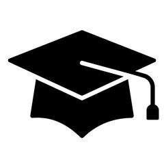graduation cap glyph icon