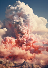 Fantastical Sky Explosion: A Dreamlike Cloudscape,clouds in the sky