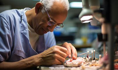 Fototapeta na wymiar Dental Laboratory Technician: Where Skill Meets Dental Repair