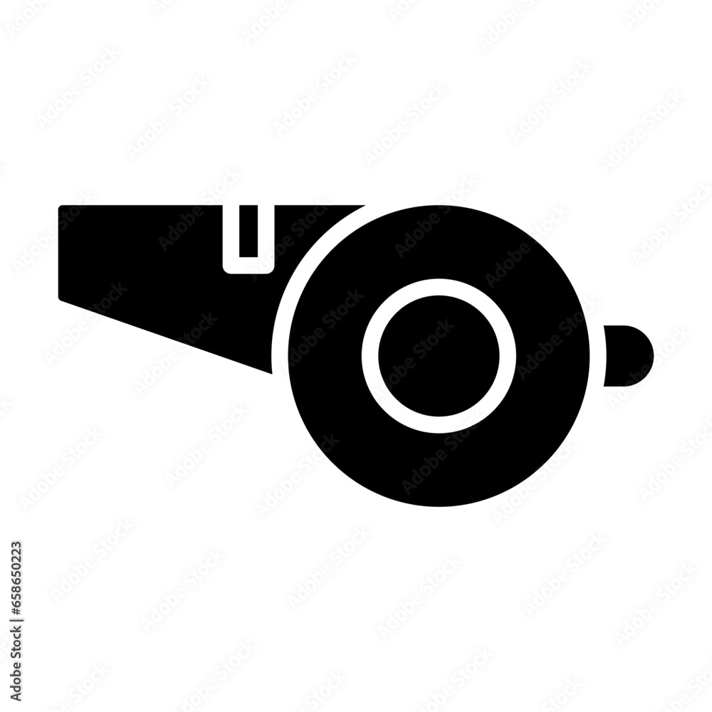 Poster whistle glyph vector icon isolated. whistle stock vector icon for web, mobile app and ui design