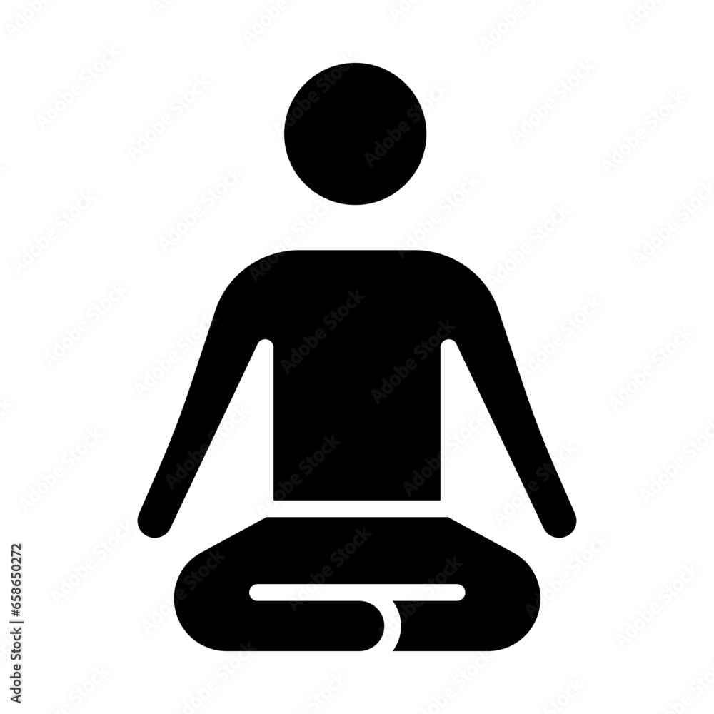 Poster yogi in lotus glyph vector icon isolated. yogi in lotus stock vector icon for web, mobile app and ui